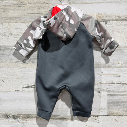 Nike Dri-FIT Camo Hooded Coverall Boys 3M Grey Orange Polyester Activewear2