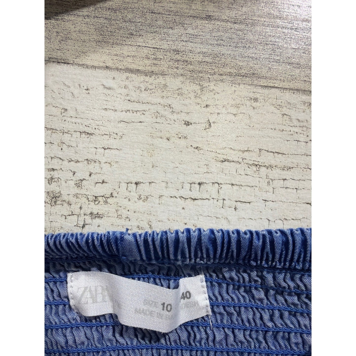 Abercrombie Zara Shirt Bundle Girls 10-12 Blue Striped Smocked Coastal EUC5