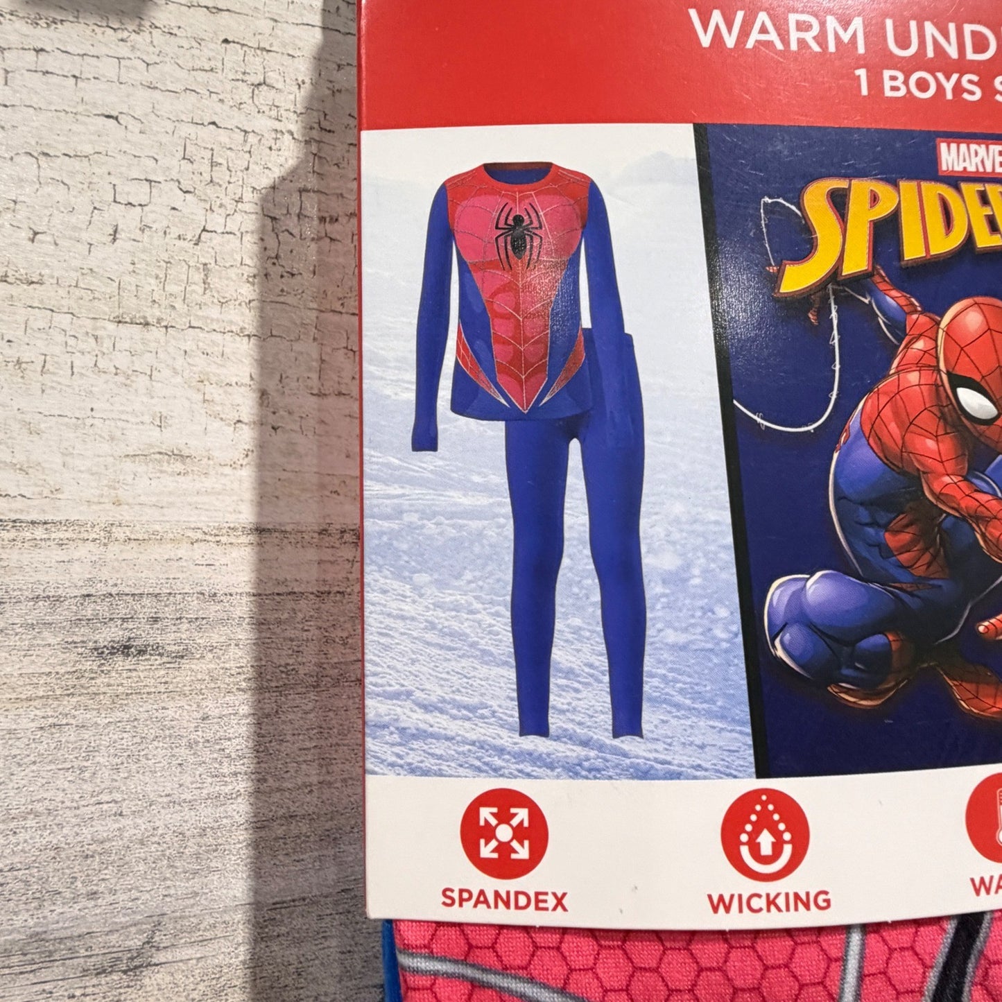 Climate Right Cuddl Duds Spider-Man Thermal Set Boys L 10/12 Blue Red Marvel NWT1