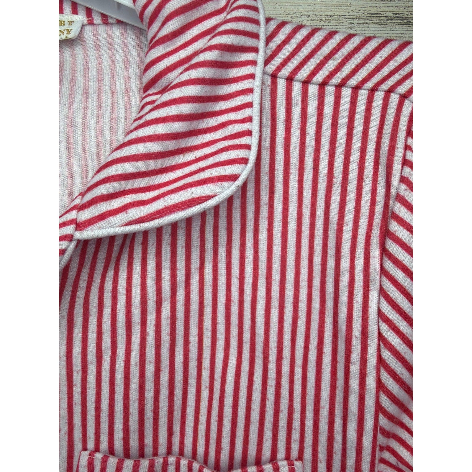 Beaufort Bonnet Company Pajama Set Boys 7 Red Stripe Preppy Sleepwear *Flawed1