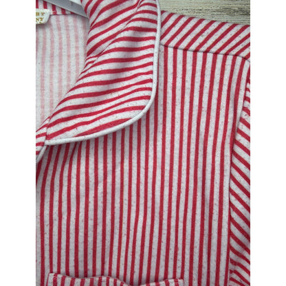 Beaufort Bonnet Company Pajama Set Boys 7 Red Stripe Preppy Sleepwear *Flawed1