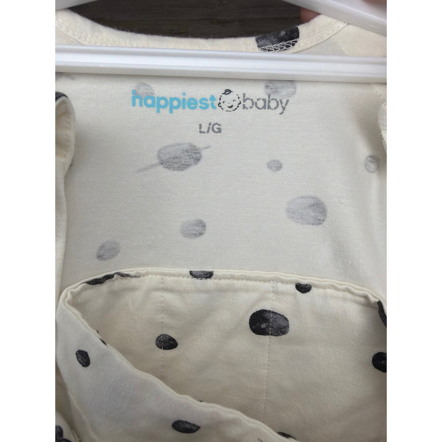 Happiest Baby Sleepea Swaddle Kids Large White Black Planets Space EUC2