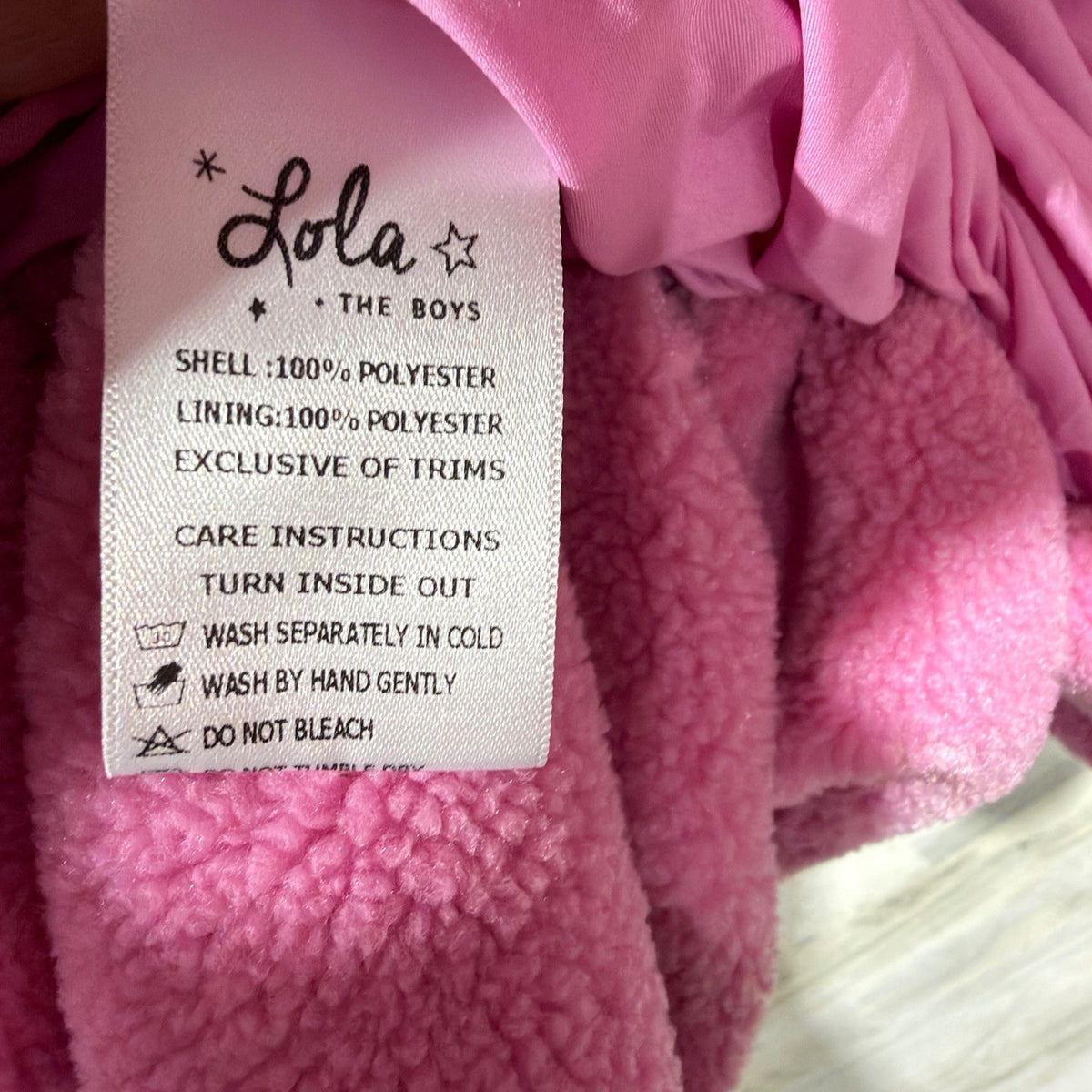 Lola and the Boys Teddy Fleece Dress Girls 14 Pink Bow Rhinestone Glam NWT5