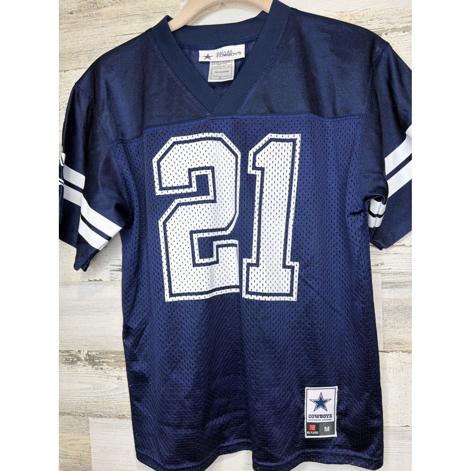 Dallas Cowboys Jersey Boys Medium Navy Blue Ezekiel Elliott 21 NFL EUC0