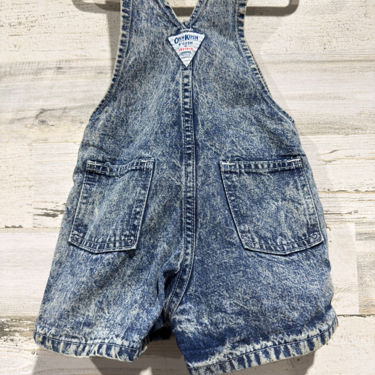Vintage OshKosh B'gosh Vestbak Shortalls Kids 3T Blue Acid Wash Denim6