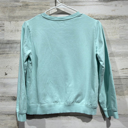 Pique Nique Sweatshirt Girls 14 Aqua Blue Floral C Patch Preppy *Flawed4