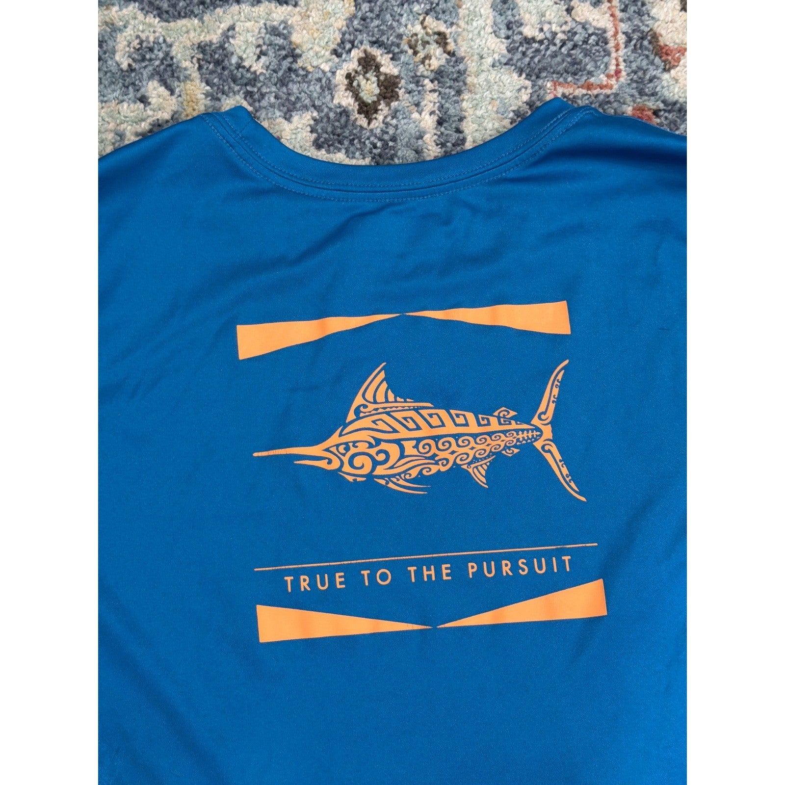 Columbia T-Shirt Boys XL 18/20 Blue PFG Performance Short Sleeve EUC4