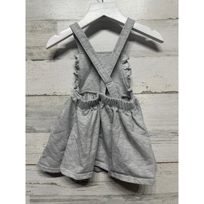Disney Minnie Mouse Pinafore Dress Girls 18m Gray Ruffle Glitter EUC1