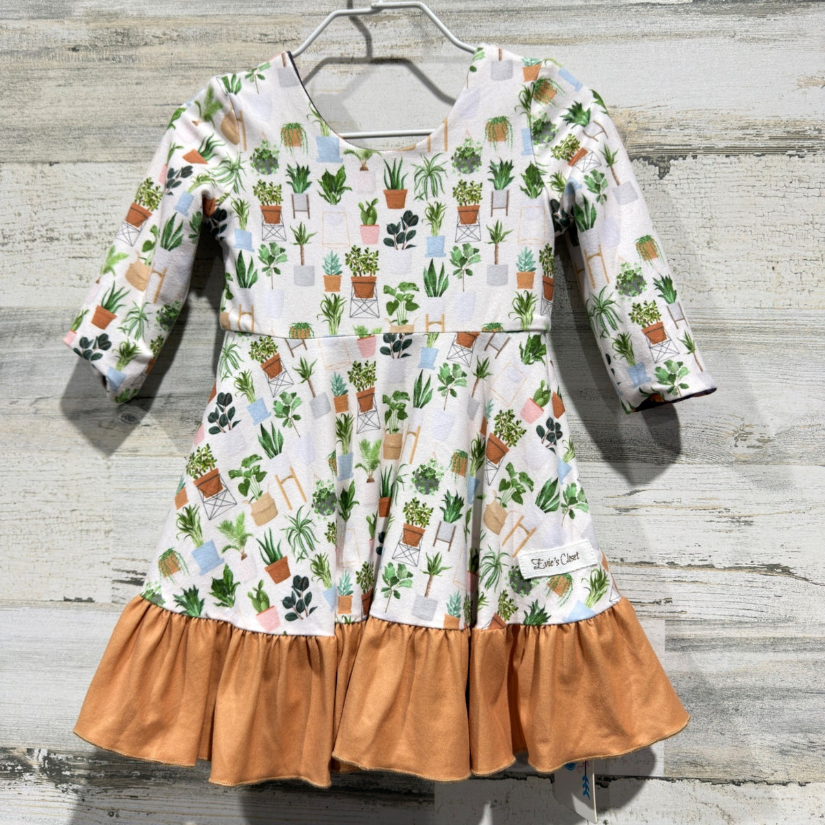 Evie's Closet Reversible Dress Girls 12M Purple Leaf Plant Boho Fall NWT4