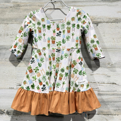 Evie's Closet Reversible Dress Girls 12M Purple Leaf Plant Boho Fall NWT4