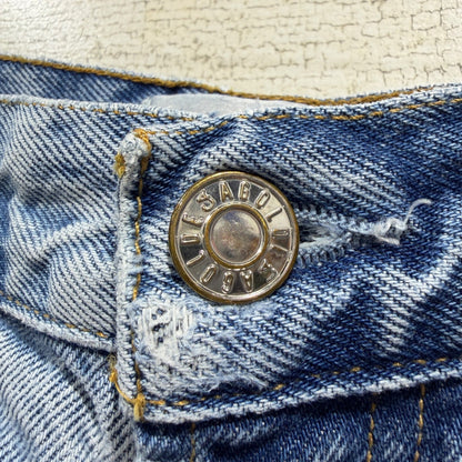 AGOLDE Parker Shorts Women 27 Blue Distressed High Rise Cut Off Denim EUC2