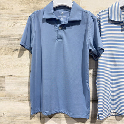 Class Club Polo Shirt Bundle Boys 6/7 Blue Stripe Performance Preppy EUC1