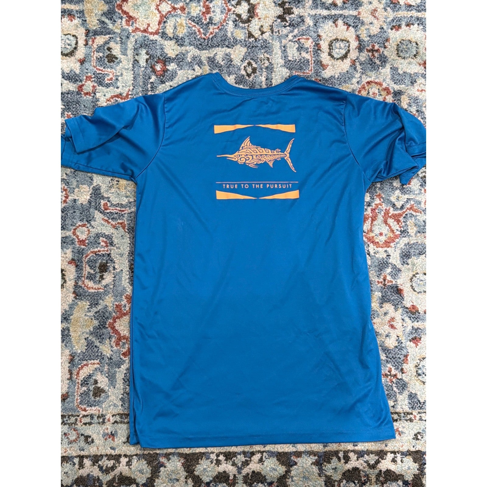 Columbia T-Shirt Boys XL 18/20 Blue PFG Performance Short Sleeve EUC3