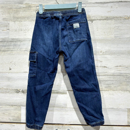 Zara Cargo Jeans Boys Size 7 Blue Elastic Waist Jogger Utility Gorpcore EUC3