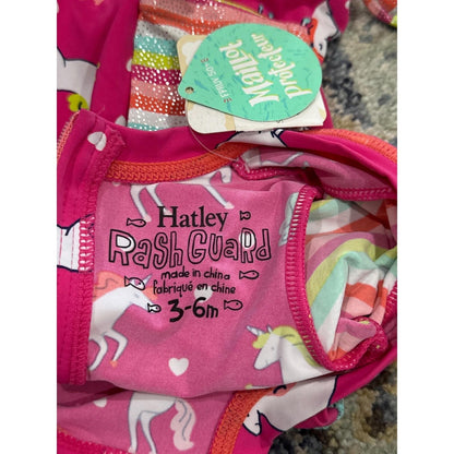 Hatley Swimsuit Girls 3-6M Unicorn UPF 50 Long Sleeve Rashguard NWT4