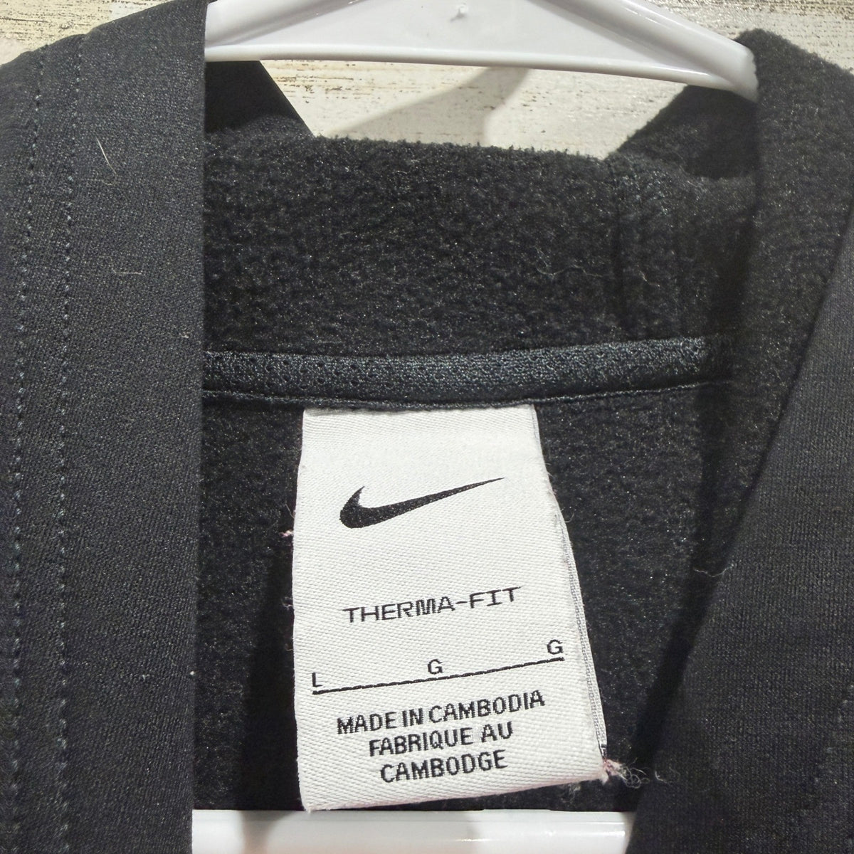 Nike Therma-FIT Hoodie Boys Large Black Pullover Swoosh Athletic EUC2