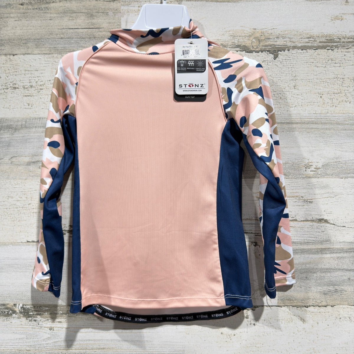 Stonz Sun Shirt Kids 4T Pink Camo UPF 50 Rash Guard Activewear NWT0