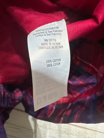 Tea Collection Dress Set Girls 3-6M Purple Pink Plaid Smocked Floral NWT4