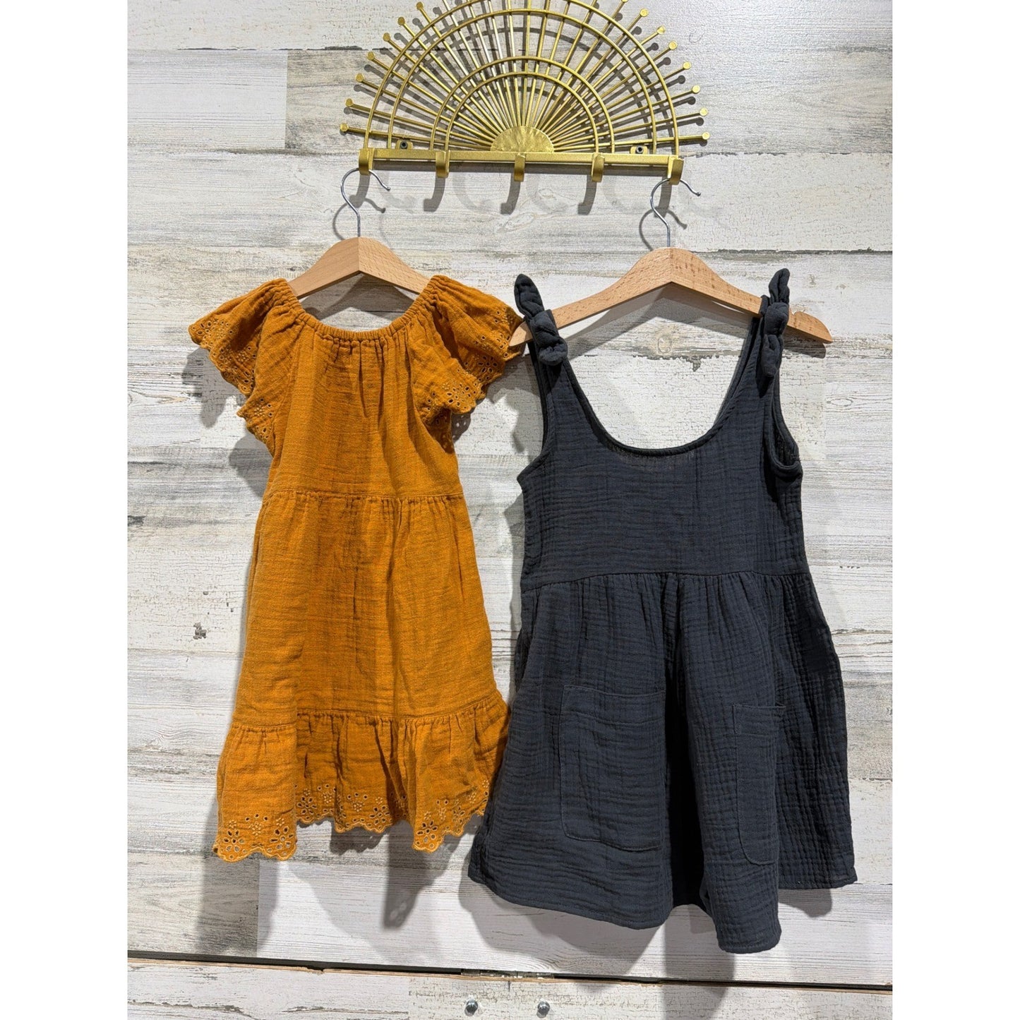 B'tween Cat & Jack Dress Romper Bundle Girls 4T Beige Neutral Boho Summer EUC2