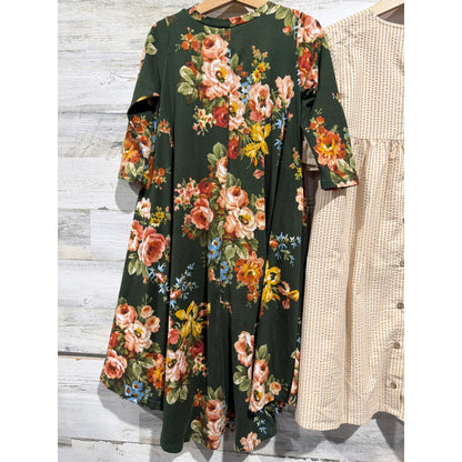 Wheat Pomelo Dress Bundle Girls Size 8 Tan Green Floral Striped Boho EUC4