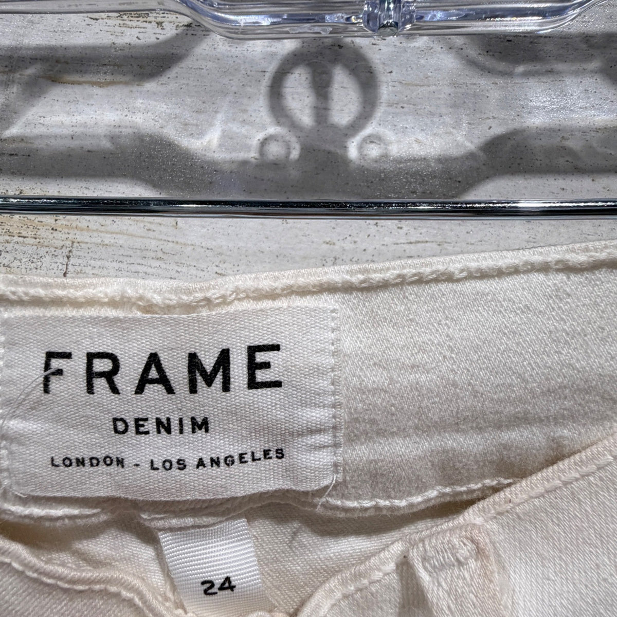 Frame Le High Skinny Jeans Women 24 Blanc White Cotton Blend Designer Flawed*1