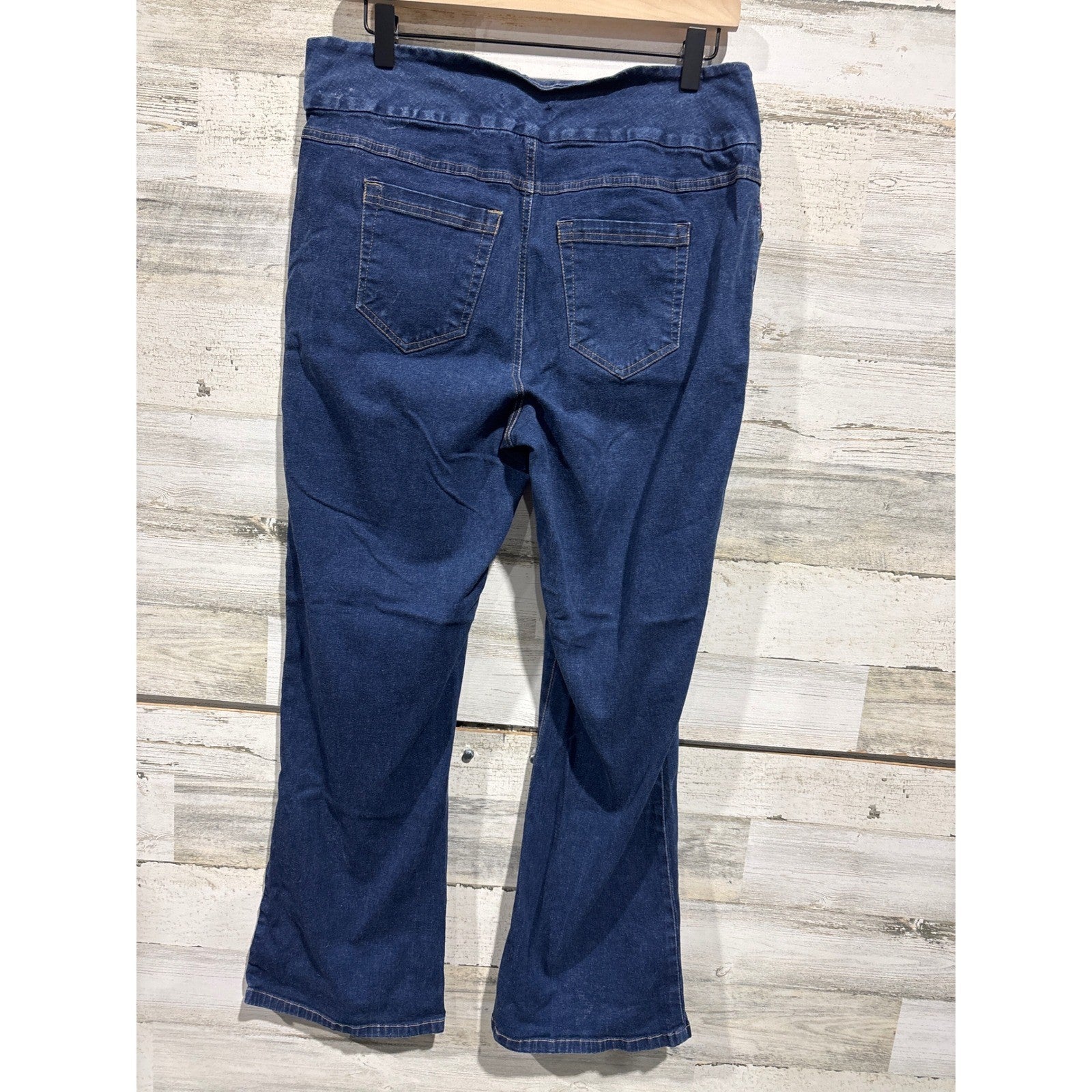 Woman Within Jeggings Women 16 Blue Stretch Straight Leg Casual EUC2