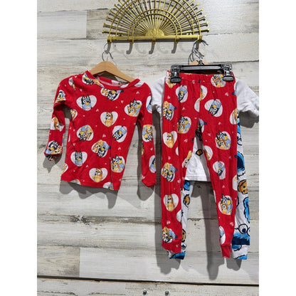 Bluey Cookie Monster Pajamas Kids 5T Red White Blue Character GUC2