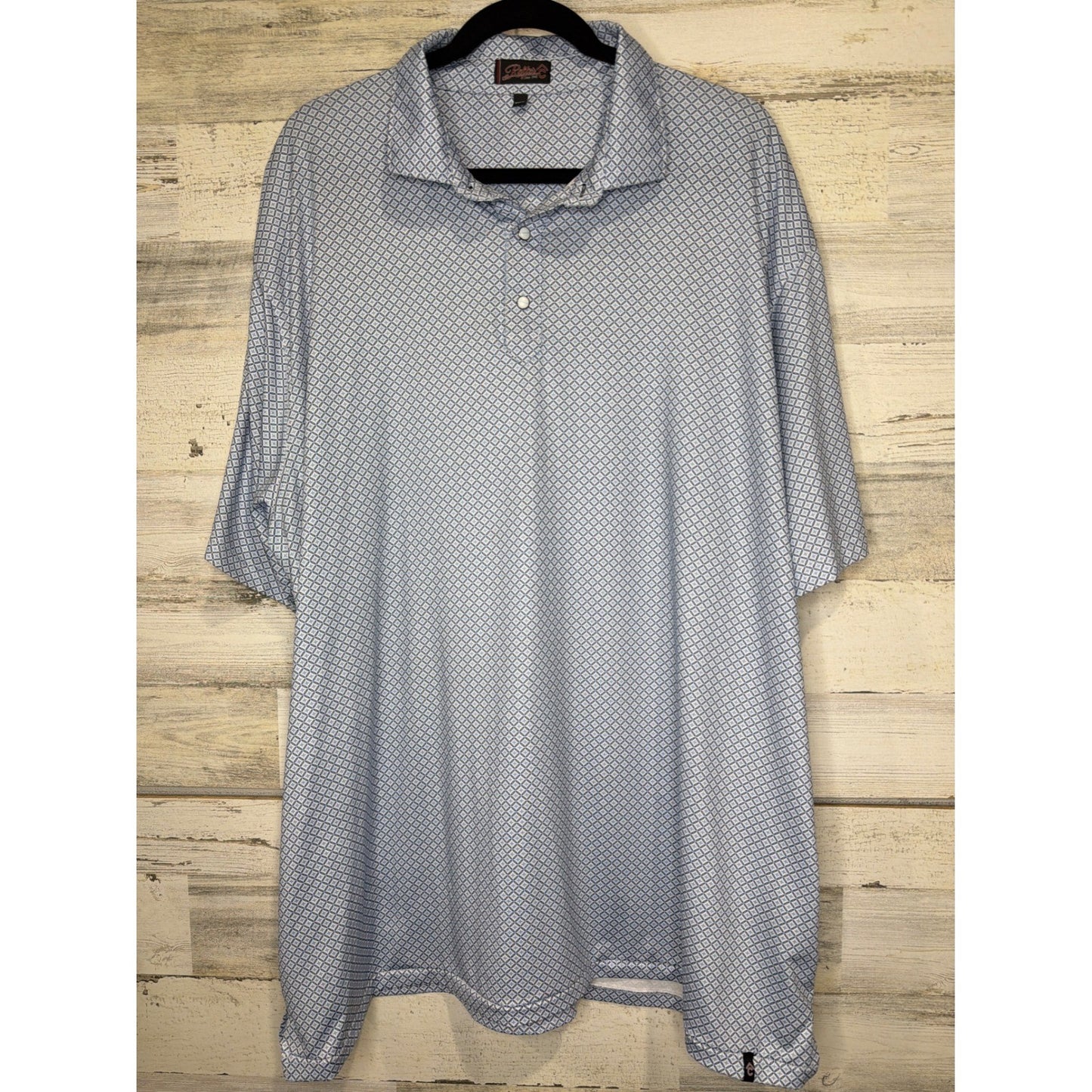 Rafter C Polo Shirt Men 3XL Blue Geometric Western Performance Golf EUC0