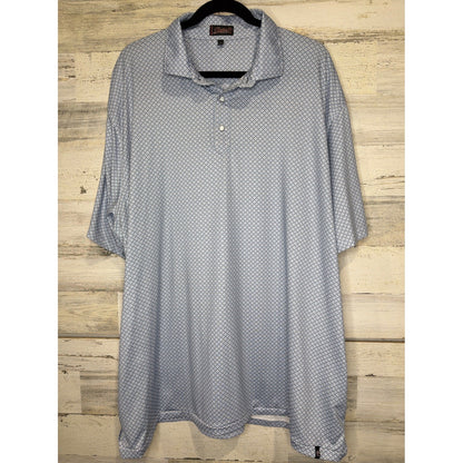Rafter C Polo Shirt Men 3XL Blue Geometric Western Performance Golf EUC0