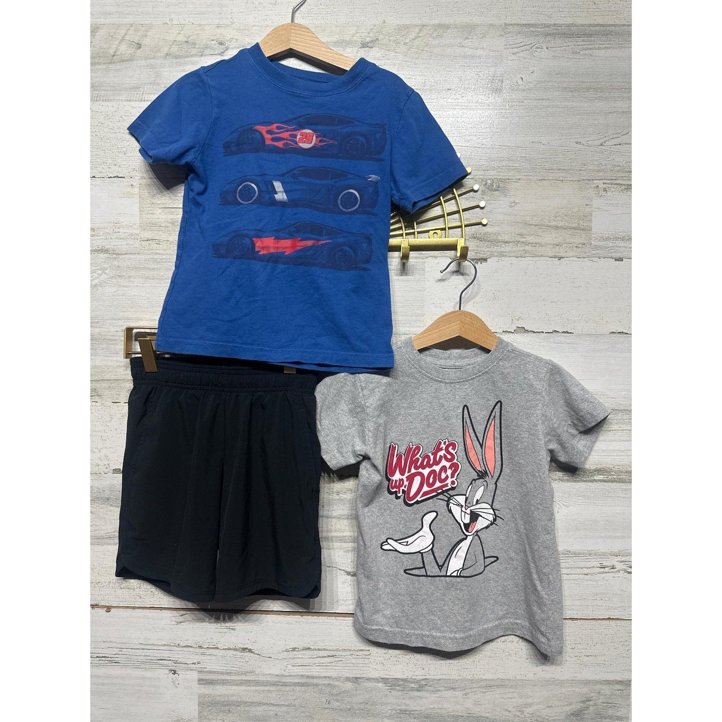 Carter's Looney Tunes Clothing Lot Boys 4T Blue Grey Black Cars Bugs Bunny VGUC0