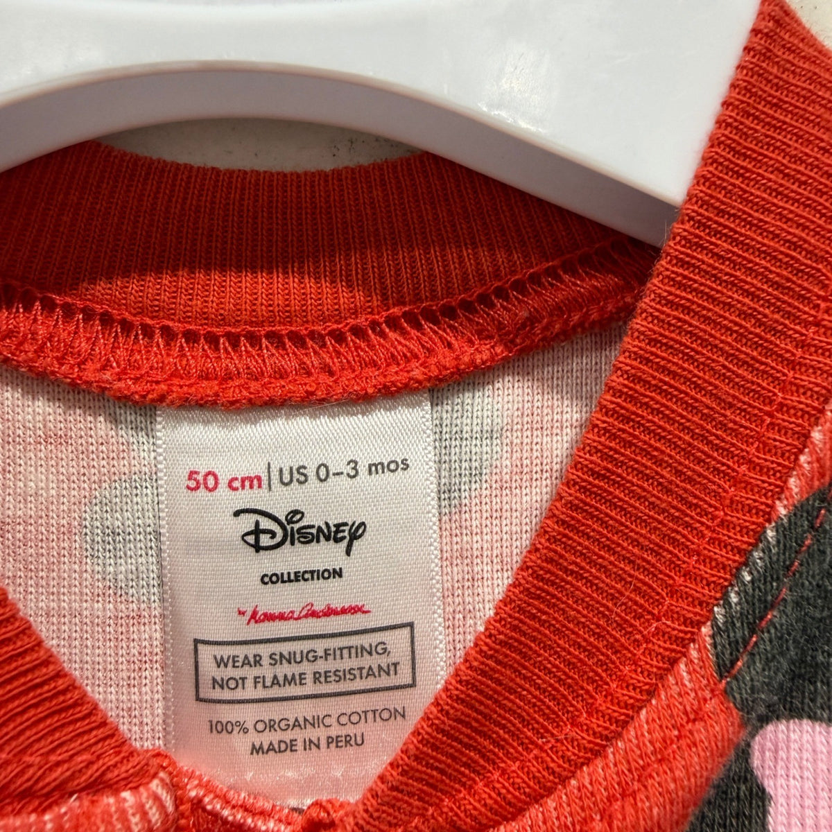 Disney Hanna Andersson Minnie Mouse Sleeper Girls 0-3M Red Organic Cotton EUC1