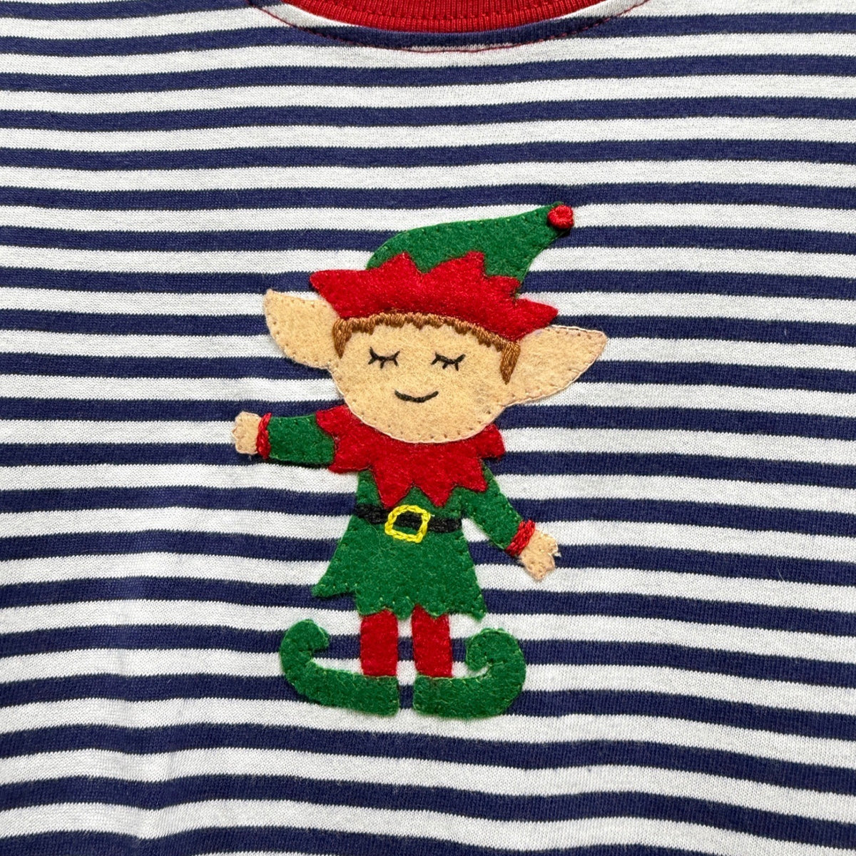 Baby Luigi Elf Shirt Boys 18M Navy White Stripe Christmas Holiday NWT1