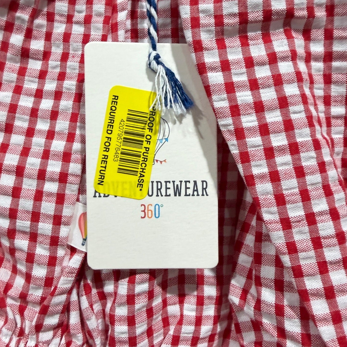 Adventurewear Class Club Bubble Romper Girls 6M Red Watermelon Gingham NWT3