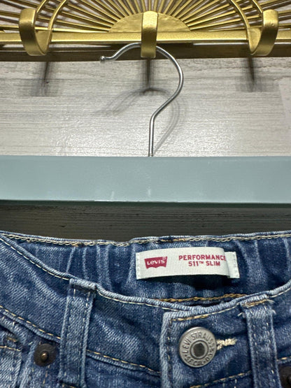 Levi's 511 Slim Jeans Boys 5 Blue Performance Denim Adjustable Waist GUC2