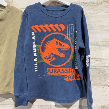 Zara & Hybrid Shirt Bundle Boys 6/7 Blue Green Jurassic Park Fall Winter EUC3