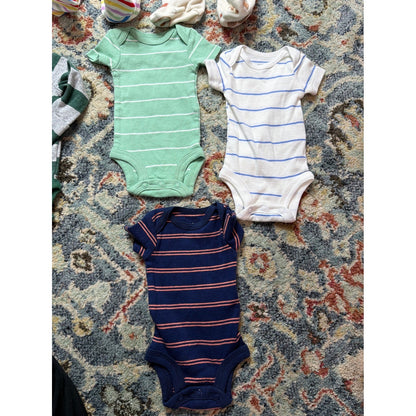 Preemie 7 Piece Baby Clothing Bundle Animals Stripes Veggie2