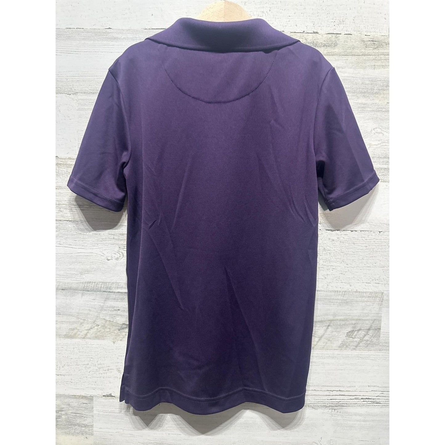 Class Club Performance Polo Kids Size 10/12 Purple Modern Fit Short Sleeve EUC2