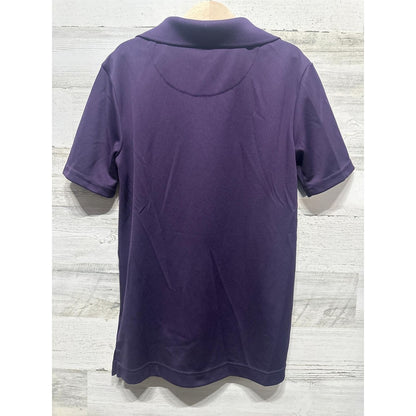 Class Club Performance Polo Kids Size 10/12 Purple Modern Fit Short Sleeve EUC2