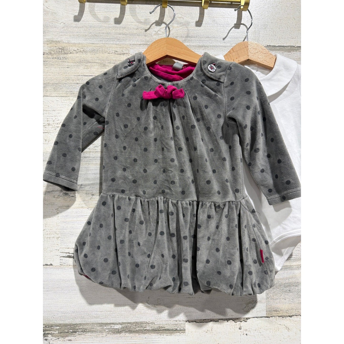 Ruffle Butts Petit Lem Baby Girls 12M Plaid Polka Dot Bundle EUC3