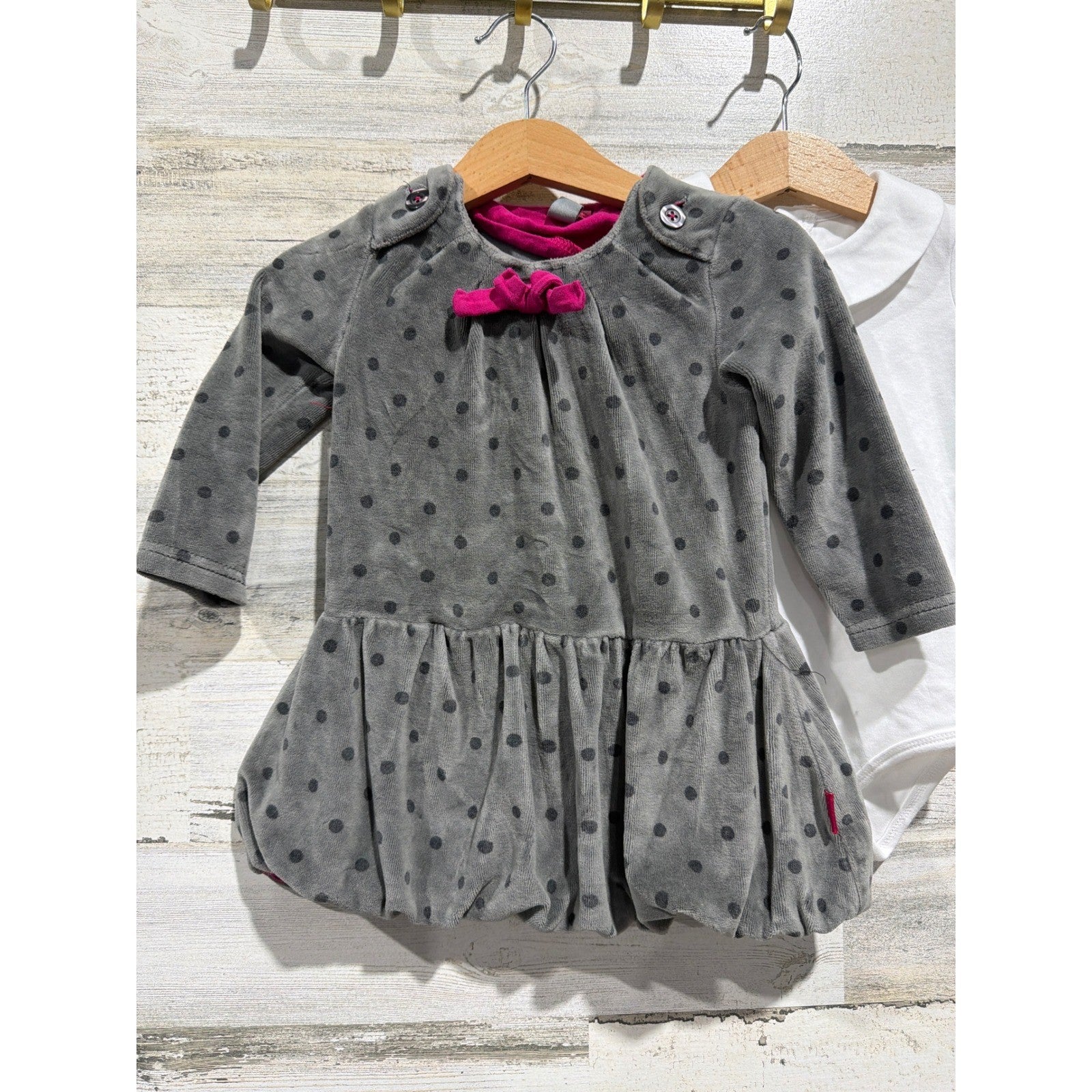 Ruffle Butts Petit Lem Baby Girls 12M Plaid Polka Dot Bundle EUC3