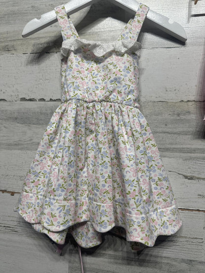 Serendipity Floral Dress and Bloomers Set Girls 9m Pink Blue Eyelet Lace EUC2