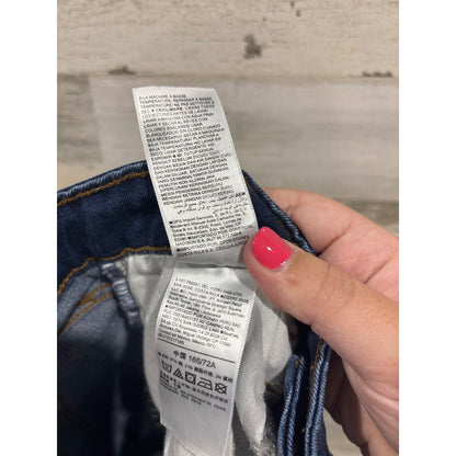 Old Navy Power Slim Straight Jeans Women 8 Blue Dark Wash Classic EUC4