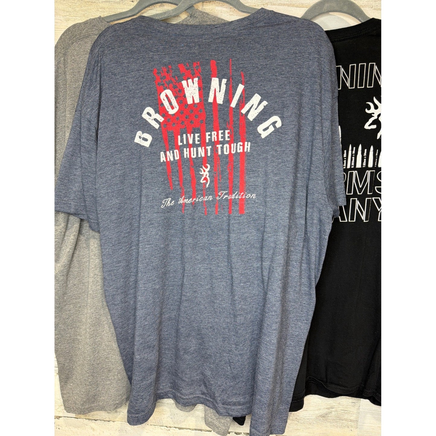Browning T-Shirt Bundle Men 2XL Gray Blue Black Graphic Outdoor Gorpcore5