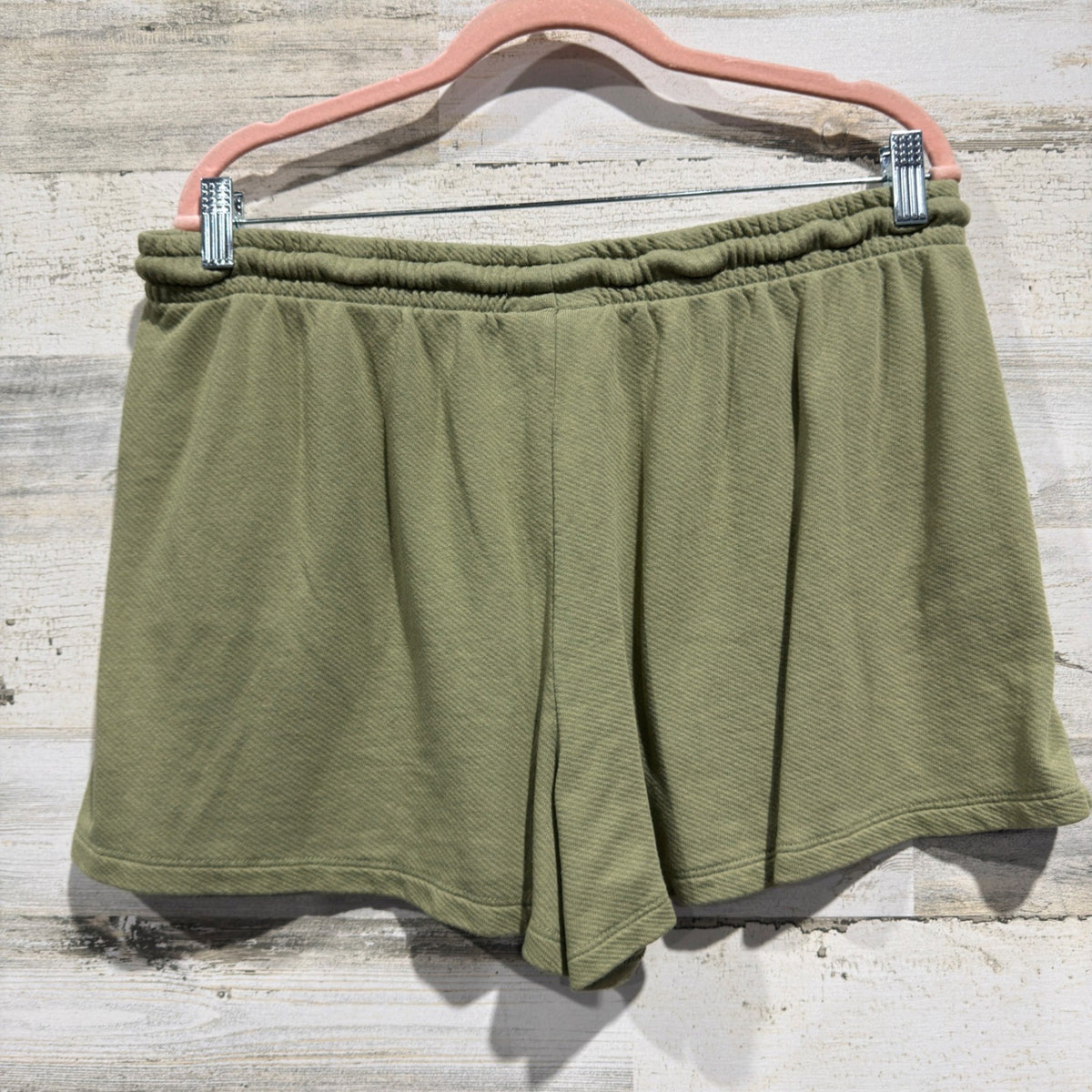 Universal Thread Textured Knit Shorts Women Large Green Cotton Modal Casual EUC2