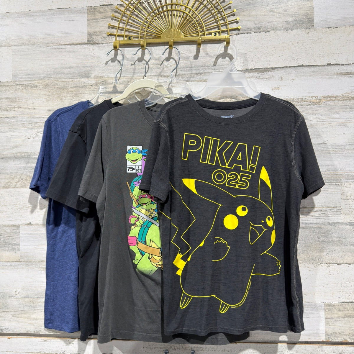 Old Navy Art Class TMNT Class Club Pikachu Tee Bundle Boys XL 14/16 EUC0