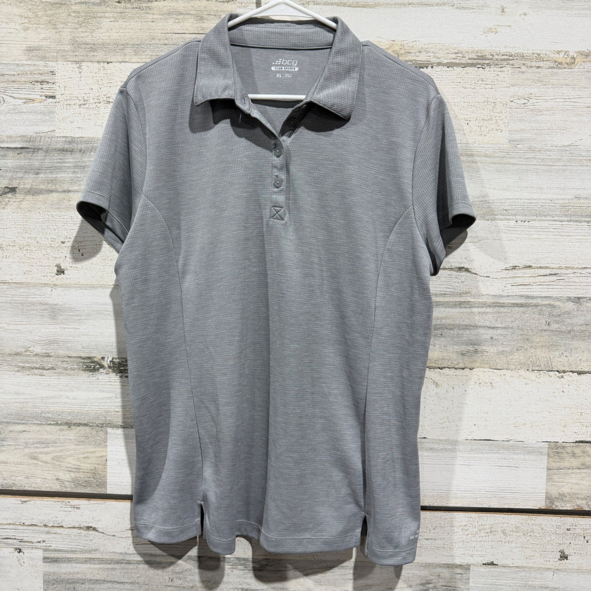 BCG Polo Shirt Women XL Gray Performance Short Sleeve Golfcore EUC0