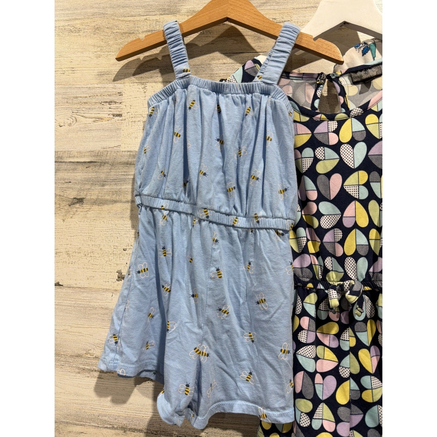 Old Navy SHEIN Picapino Dress Romper Lot Girls 5T Blue White Heart Bee1