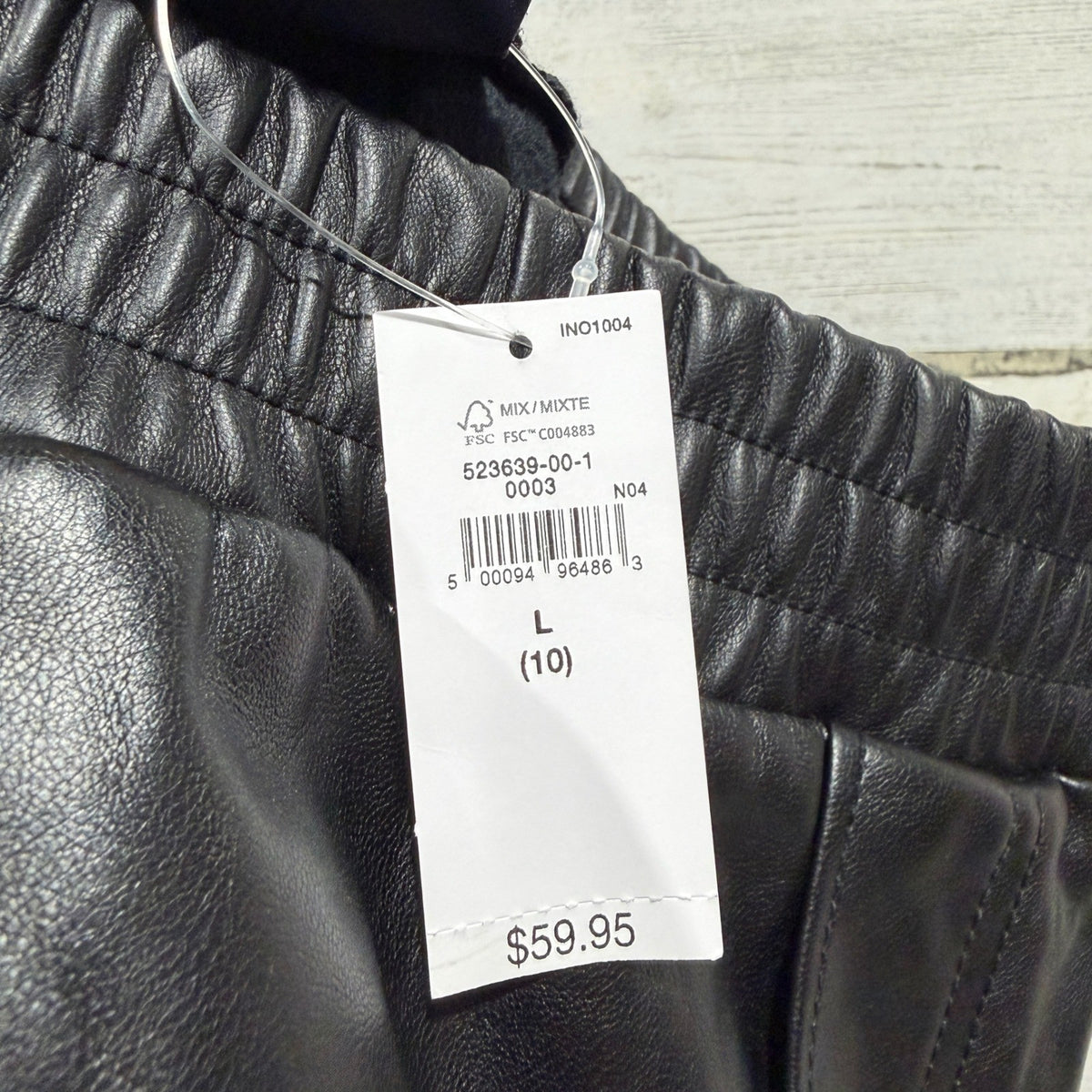 Gap Jogger Kids Size 10 Black Faux Leather Cargo Pants Streetwear NWT4