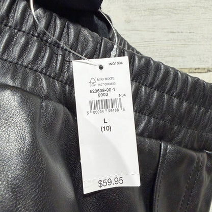 Gap Jogger Kids Size 10 Black Faux Leather Cargo Pants Streetwear NWT4