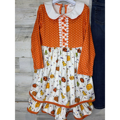 Marie Nicole Rae Dunn Cat & Jack Girls Size 6 Orange Halloween Fall Bundle4